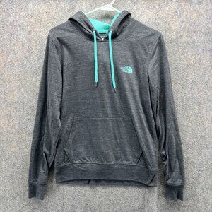 The North Face Gray Hoodie with Teal Accents